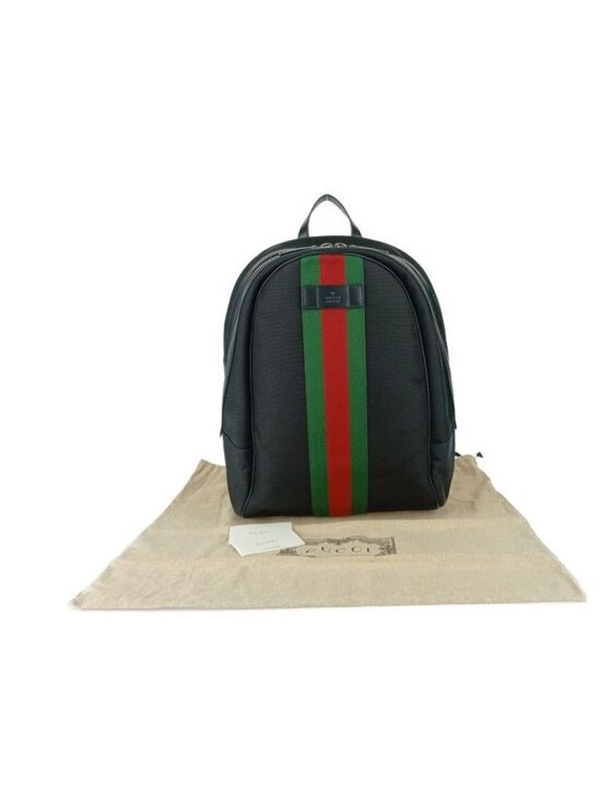 Gucci Backpack Sherry Line Black Silver Hardware Canvas main image 4